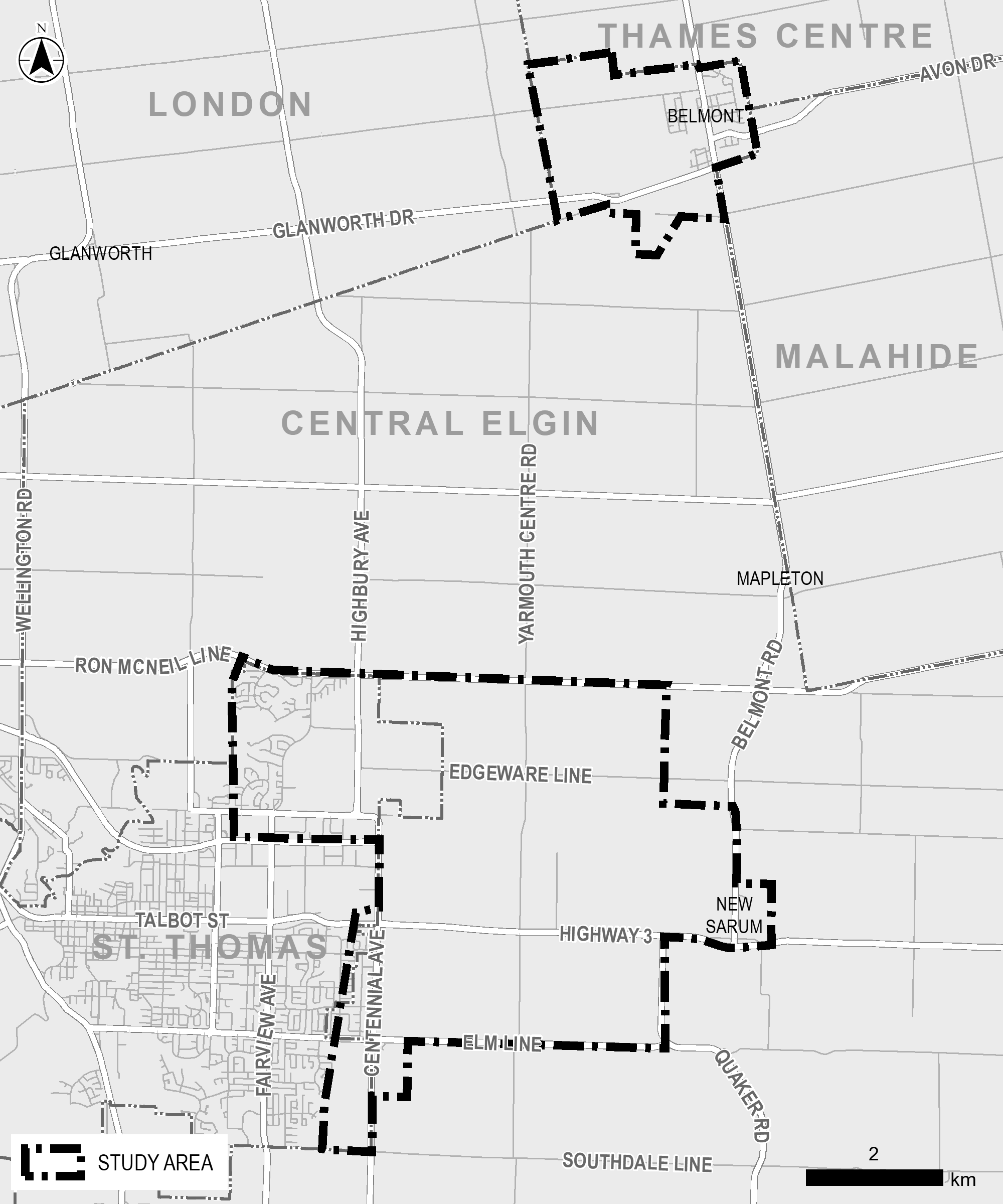 East Side Development Area Sanitary Servicing Schedule ‘C’ Municipal Class Environmental Assessment Map